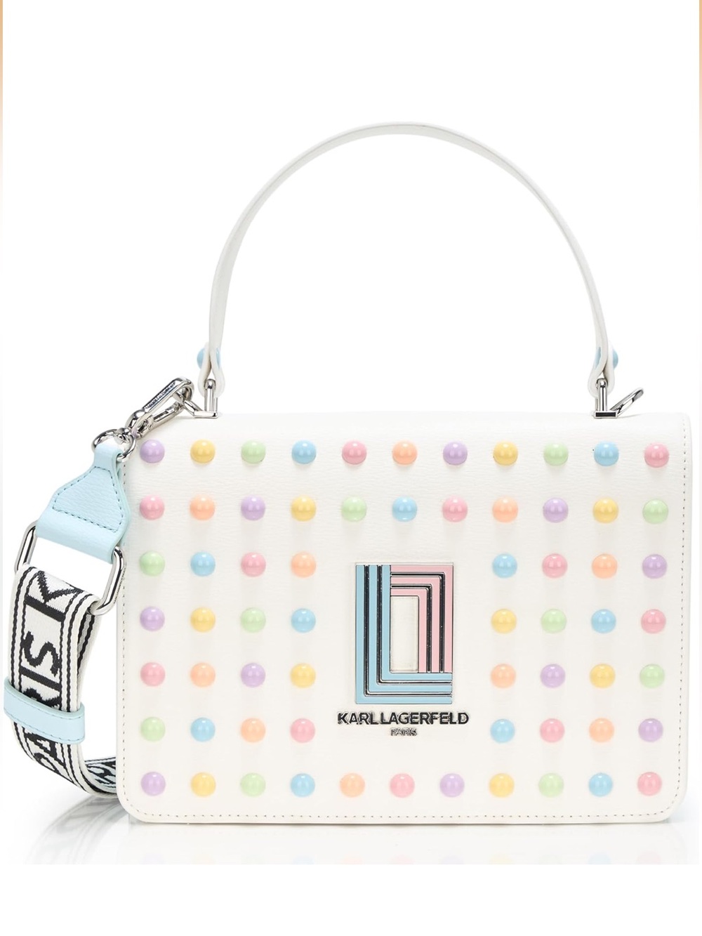 Karl Lagerfeld Paris Simone Candy Studded Satchel Crossbody Purse NWT